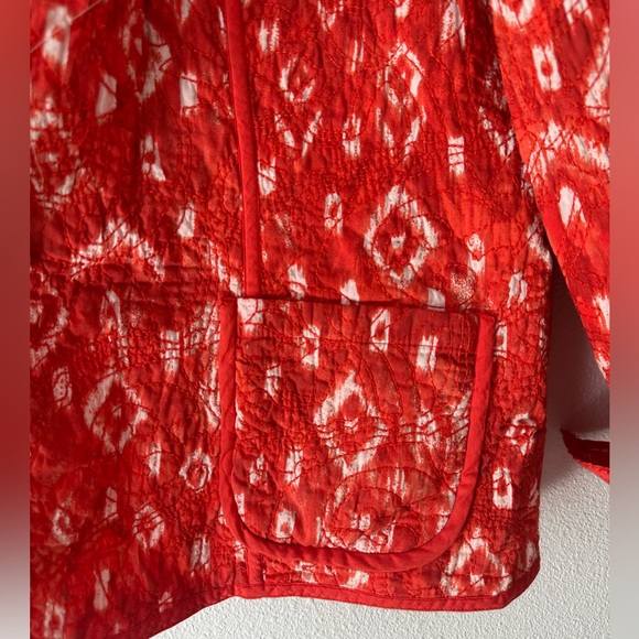 Deep Orange/Red Patterned Reversible Jacket - Picture 7 of 7